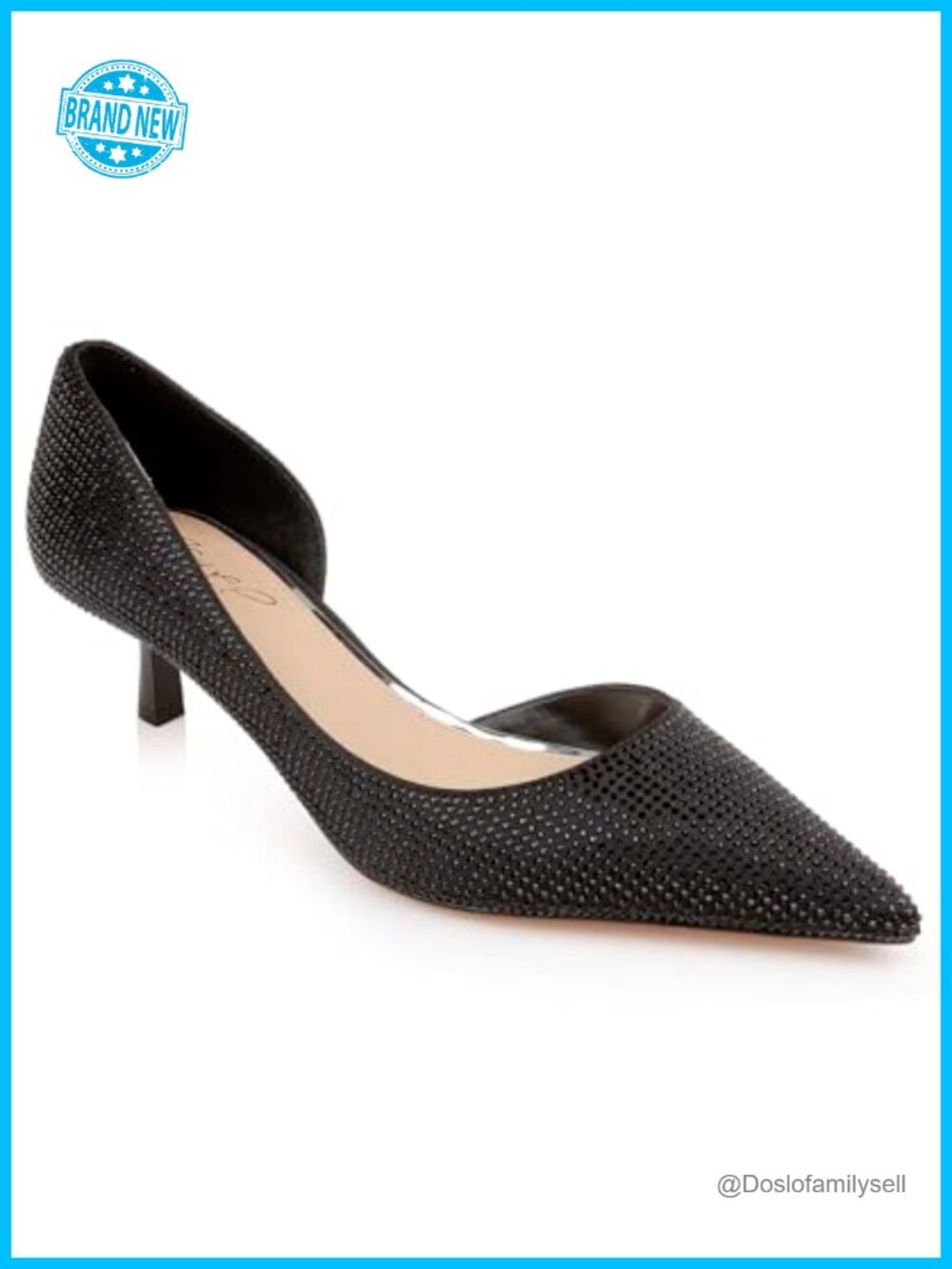 Pointed Toe Kitten Heel Pumps Slip On Formal Evening Shoes
